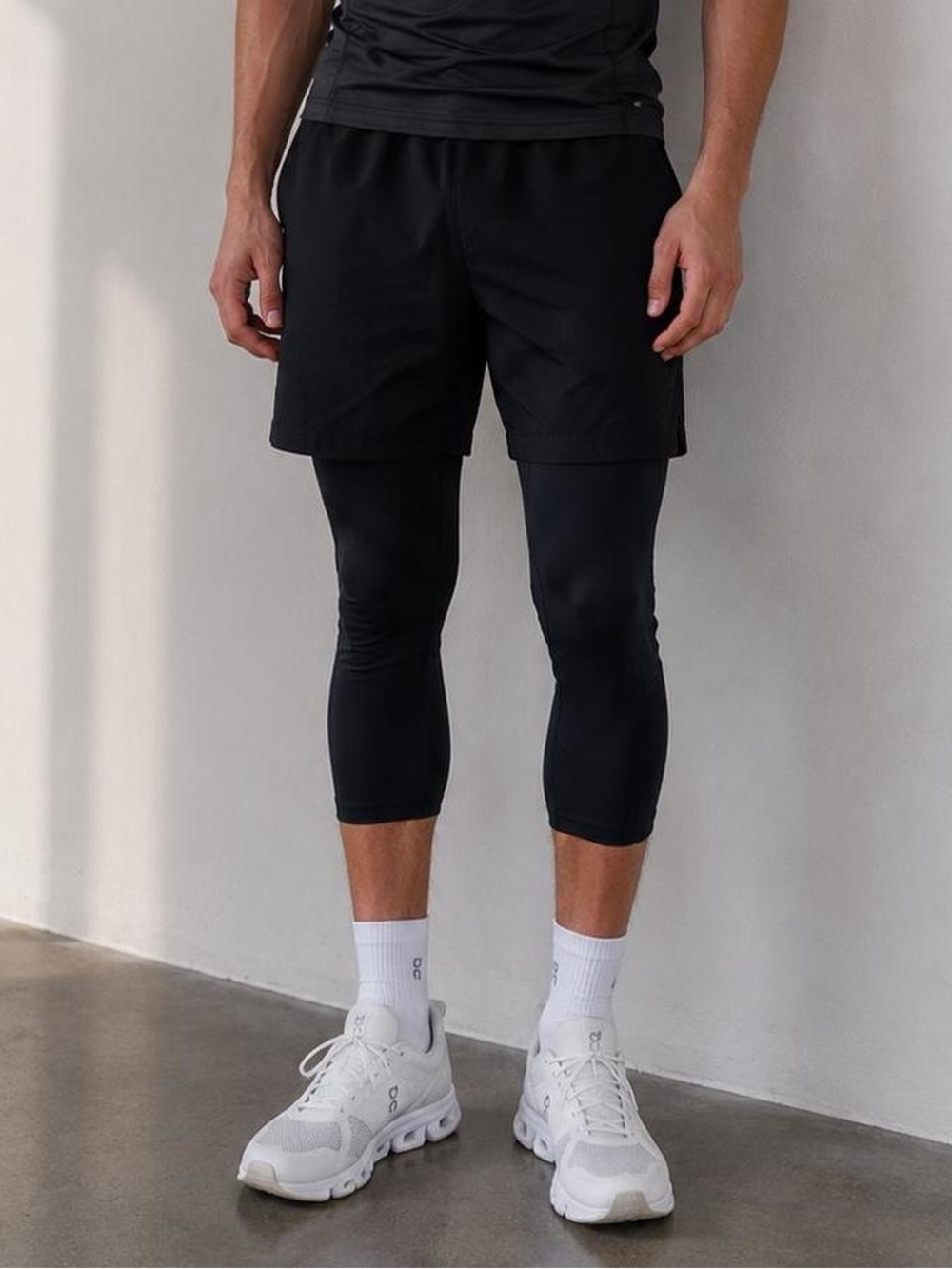 Fabletics Men’s Black Compression Tights with Pocket